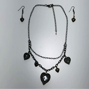 Handmade Celtic Angel Wings and Hears Necklace with Matching Mangling Earrings